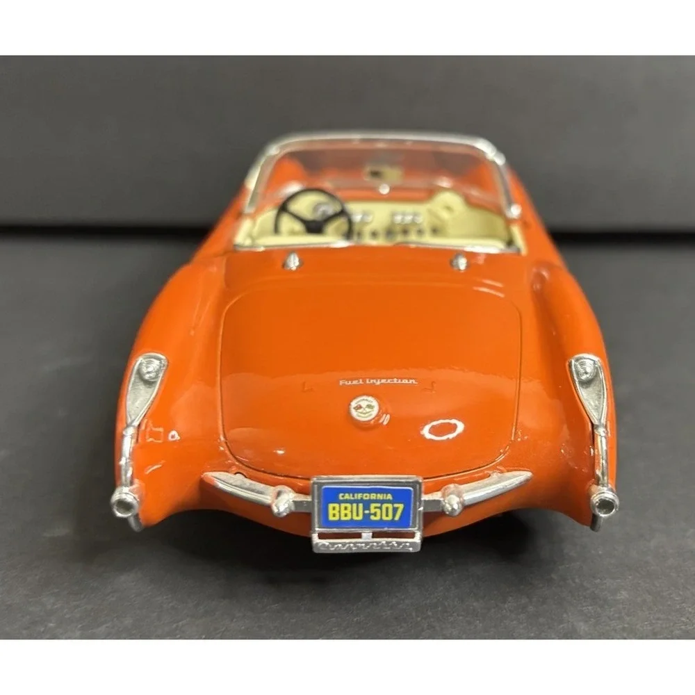 Burago 1957 Chevrolet Corvette Orange White Diecast 1:24 No Box READ
